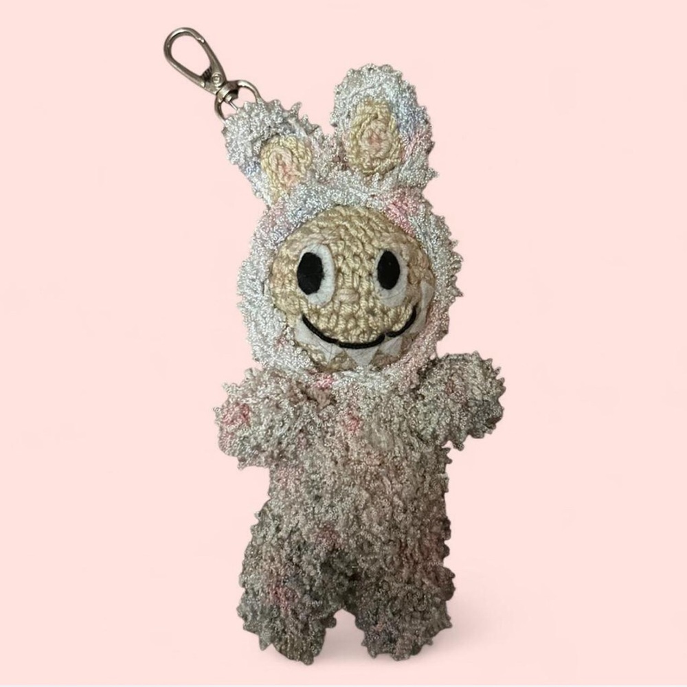 Hand made Labubu keychain- Cream and Pink